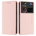 For ZTE Nubia Z60 Ultra RC01 Dual-Folded Magnetic Suction RFID Leather Phone Case(Pink) - 2
