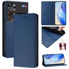 For ZTE Nubia Z60 Ultra RC01 Dual-Folded Magnetic Suction RFID Leather Phone Case(Dark Blue) - 1