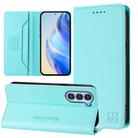 For ZTE Nubia S 5G A403ZT RC01 Dual-Folded Magnetic Suction RFID Leather Phone Case(Mint Green) - 1
