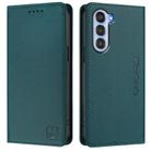 For ZTE Nubia S 5G A403ZT RC01 Dual-Folded Magnetic Suction RFID Leather Phone Case(Dark Green) - 2