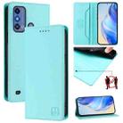 For ZTE Blade A53 Pro RC01 Dual-Folded Magnetic Suction RFID Leather Phone Case(Mint Green) - 1