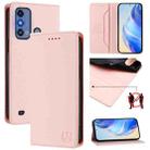 For ZTE Blade A53 Pro RC01 Dual-Folded Magnetic Suction RFID Leather Phone Case(Pink) - 1