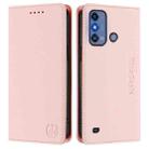 For ZTE Blade A53 Pro RC01 Dual-Folded Magnetic Suction RFID Leather Phone Case(Pink) - 2