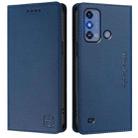 For ZTE Blade A53 Pro RC01 Dual-Folded Magnetic Suction RFID Leather Phone Case(Dark Blue) - 2