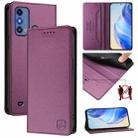For ZTE Blade A53 Pro RC01 Dual-Folded Magnetic Suction RFID Leather Phone Case(Violet) - 1