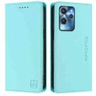 For Oukitel C32 RC01 Dual-Folded Magnetic Suction RFID Leather Phone Case(Mint Green) - 2