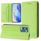 For Oukitel C32 RC01 Dual-Folded Magnetic Suction RFID Leather Phone Case(Grass Green) - 1