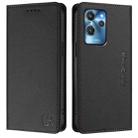 For Oukitel C32 RC01 Dual-Folded Magnetic Suction RFID Leather Phone Case(Black) - 2