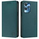 For Oukitel C32 RC01 Dual-Folded Magnetic Suction RFID Leather Phone Case(Dark Green) - 2