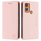 For Oukitel C33 RC01 Dual-Folded Magnetic Suction RFID Leather Phone Case(Pink) - 2