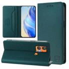 For Oukitel C33 RC01 Dual-Folded Magnetic Suction RFID Leather Phone Case(Dark Green) - 1