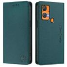 For Oukitel C33 RC01 Dual-Folded Magnetic Suction RFID Leather Phone Case(Dark Green) - 2