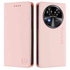 For Oukitel C37 RC01 Dual-Folded Magnetic Suction RFID Leather Phone Case(Pink) - 2