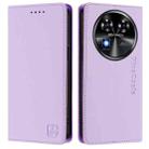 For Oukitel C37 RC01 Dual-Folded Magnetic Suction RFID Leather Phone Case(Light Purple) - 2