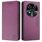 For Oukitel C37 RC01 Dual-Folded Magnetic Suction RFID Leather Phone Case(Violet) - 2