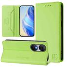 For Oukitel C38 RC01 Dual-Folded Magnetic Suction RFID Leather Phone Case(Grass Green) - 1