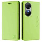 For Oukitel C38 RC01 Dual-Folded Magnetic Suction RFID Leather Phone Case(Grass Green) - 2