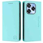 For Oukitel C50 RC01 Dual-Folded Magnetic Suction RFID Leather Phone Case(Mint Green) - 2