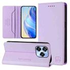 For Oukitel C50 RC01 Dual-Folded Magnetic Suction RFID Leather Phone Case(Light Purple) - 1