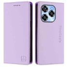 For Oukitel C50 RC01 Dual-Folded Magnetic Suction RFID Leather Phone Case(Light Purple) - 2