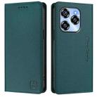 For Oukitel C50 RC01 Dual-Folded Magnetic Suction RFID Leather Phone Case(Dark Green) - 2