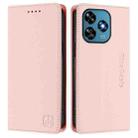 For Oukitel C51 RC01 Dual-Folded Magnetic Suction RFID Leather Phone Case(Pink) - 2