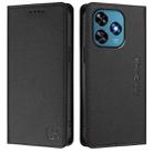 For Oukitel C51 RC01 Dual-Folded Magnetic Suction RFID Leather Phone Case(Black) - 2