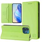 For Oukitel C53 RC01 Dual-Folded Magnetic Suction RFID Leather Phone Case(Grass Green) - 1