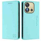 For Oukitel C57 / C57S / C57 Pro RC01 Dual-Folded Magnetic Suction RFID Leather Phone Case(Mint Green) - 2