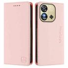 For Oukitel C57 / C57S / C57 Pro RC01 Dual-Folded Magnetic Suction RFID Leather Phone Case(Pink) - 2