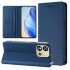 For Oukitel C57 / C57S / C57 Pro RC01 Dual-Folded Magnetic Suction RFID Leather Phone Case(Dark Blue) - 1