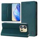 For Oukitel C57 / C57S / C57 Pro RC01 Dual-Folded Magnetic Suction RFID Leather Phone Case(Dark Green) - 1