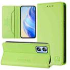 For Blackview A52 / A52 Pro RC01 Dual-Folded Magnetic Suction RFID Leather Phone Case(Grass Green) - 1