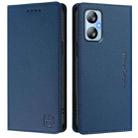 For Blackview A52 / A52 Pro RC01 Dual-Folded Magnetic Suction RFID Leather Phone Case(Dark Blue) - 2