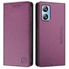 For Blackview A52 / A52 Pro RC01 Dual-Folded Magnetic Suction RFID Leather Phone Case(Violet) - 2