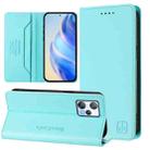 For Blackview A53 RC01 Dual-Folded Magnetic Suction RFID Leather Phone Case(Mint Green) - 1