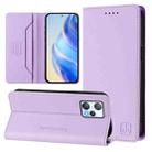 For Blackview A53 RC01 Dual-Folded Magnetic Suction RFID Leather Phone Case(Light Purple) - 1