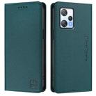 For Blackview A53 RC01 Dual-Folded Magnetic Suction RFID Leather Phone Case(Dark Green) - 2