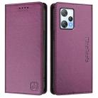 For Blackview A53 RC01 Dual-Folded Magnetic Suction RFID Leather Phone Case(Violet) - 2