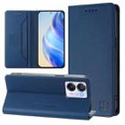 For Blackview Oscal Modern 8 / Color 8 RC01 Dual-Folded Magnetic Suction RFID Leather Phone Case(Dark Blue) - 1