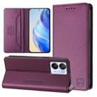 For Blackview Oscal Modern 8 / Color 8 RC01 Dual-Folded Magnetic Suction RFID Leather Phone Case(Violet) - 1