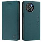 For Blackview Shark 8 / Oscal Tiger 12 RC01 Dual-Folded Magnetic Suction RFID Leather Phone Case(Dark Green) - 2