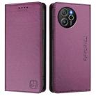 For Blackview Shark 8 / Oscal Tiger 12 RC01 Dual-Folded Magnetic Suction RFID Leather Phone Case(Violet) - 2