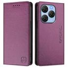 For Blackview Shark 9 RC01 Dual-Folded Magnetic Suction RFID Leather Phone Case(Violet) - 2