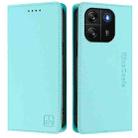 For Blackview Wave 6C RC01 Dual-Folded Magnetic Suction RFID Leather Phone Case(Mint Green) - 2