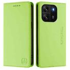 For Blackview Wave 6C RC01 Dual-Folded Magnetic Suction RFID Leather Phone Case(Grass Green) - 2