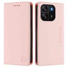 For Blackview Wave 6C RC01 Dual-Folded Magnetic Suction RFID Leather Phone Case(Pink) - 2