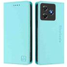 For Blackview Wave 8C RC01 Dual-Folded Magnetic Suction RFID Leather Phone Case(Mint Green) - 2