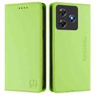 For Blackview Wave 8C RC01 Dual-Folded Magnetic Suction RFID Leather Phone Case(Grass Green) - 2