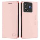 For Blackview Wave 8C RC01 Dual-Folded Magnetic Suction RFID Leather Phone Case(Pink) - 2